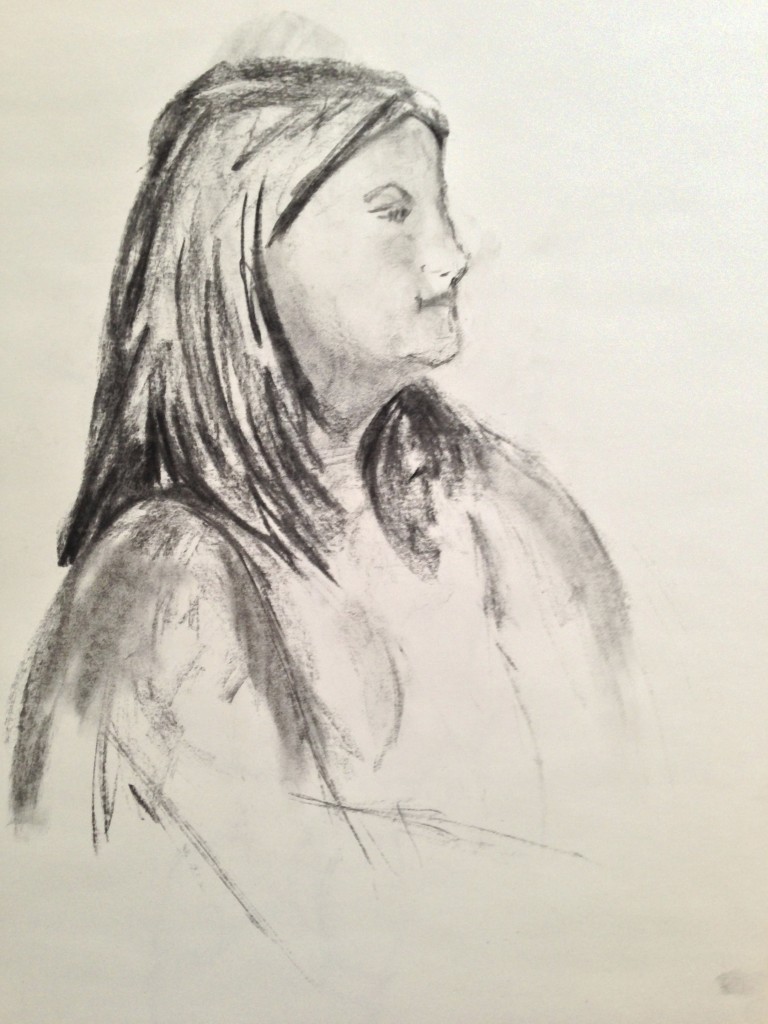 Charcoal stick drawing 1